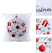 Beatifufu 1pc Christmas Throw Pillowcase Cushions for Sofa Cover Sofa Back Cushions Decorative Pillow Case New Year Pillow Case Christmas Pillowcase White