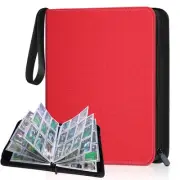 900 Pockets Card Binder, Trading Card Album Display Holder, PU Cover Zip Bind...