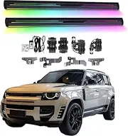BJOHQ Electric Running Boards Compatible for Land Rover Defender 2020-2025 with Step Lights for SUV, Off-Road & Pickup Trucks - Retractable Truck Steps & Nerf Bars