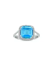 Gem Spark 14K 5.41 ct. tw. Diamond & Blue Topaz Ring