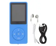 MP3 Player 1.8 Inch Display Screen 64GB Memory Card Multifunctional Portable MP3 Music Player Blue