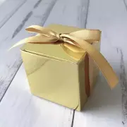 100 Gold Wedding Birthday Party Favour Boxes Chocolate Macaroon Cookie Candy Box