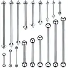 20pcs Straight Barbell Bar Industrial Scaffold Tongue Nipple Tragus Piercing