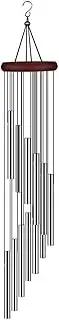 12 Tubes Wind Chimes Pendant Aluminum Tube Metal Pipe Wind Chimes Bells Decoration Balcony Outdoor Yard Garden Home Decoration (Color : Silver)