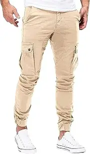 [Generic] Pockets Relaxed Pants Tapered Sweatpant Cargo Pants Gym Sweatpants Trousers Casual Joggers Athletic Pants