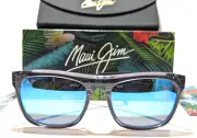 NEW Maui Jim S-Turns Translucent Grey Polarized Blue Hawaii Sunglasses MJ872-14