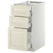 METOD / MAXIMERA base cb 3 frnts/2 low/1 md/1 hi drw, white/Bodbyn off-white, 40x60x80 cm