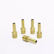 5pc Brass Fittings 3/8" Hose Barb x 3/8" NPT Male Straight MettleAir 125-6C