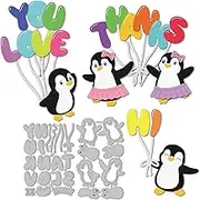 Penguin Balloon Cutting Dies for Card Making Penguin Greetings Die Cuts Penguin Blessings Cut Dies for DIY Scrapbooking Journal Embossing Paper Craft Decor