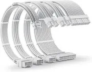 Asiahorse Black White PCIe 5.0 12VHPWR Sleeved PSU Extension Cable Kit 16AWG Cot