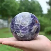 Natural Dream Amethyst Carved Ball Reiki Crystal Sphere Christmas gift XQ2887