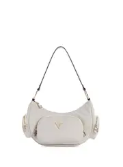 GUESS Women's Eco Taupe Gemma Shoulder Bag in White