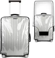 [JZRSuitcase] Luggage Cover Protector TSA Approved Clear PVC Suitcase Cover for 20 24 28 30 inch Luggage, Black, 20 inch, Clear Pvc Suitcase Cover