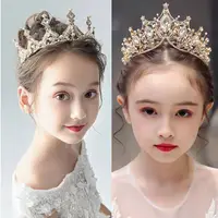 在飛比找蝦皮購物優惠-2021皇冠頭飾兒童 公主女童鑽石韓式王冠水晶髮箍 小朋友髮