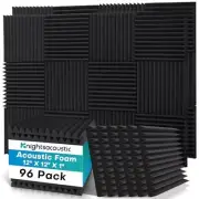 96 Pack Sound Proof Foam Panels for Walls, 1 X 12 X 12 Inches 96 Pack-1"T