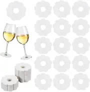 150 Pcs Paper Wine Glass Markers 2.8" Blank Flower Stemware Drink Name Tags BurlyWood/White Color Disposable Wine Tag Drink Charm DIY Identification M