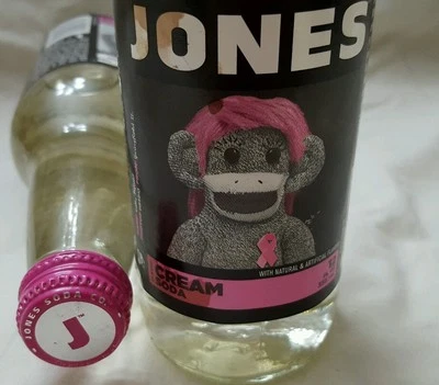 Jones Soda Cream Monkey rare 2011 Breast Cancer Awareness Bottle Old