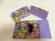 Handmade Spring Pansies fabric scissor,needle, sew notion, pincushion wallet
