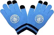 Manchester City F.C. Knit Gloves - Blue, One Size Fits Most - Officially Licensed