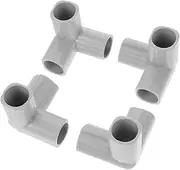 HAWILLOSCH 4Pcs PVC Corner Elbow Fittings for Custom Builds Versatile PVC Greenhouse Connectors for Indoor Playpen Barriers and Outdoor Use Sleek Light Grey Design