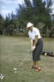 Golf Betty Jameson In Action 1956 Old Photo