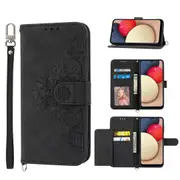MCC For Samsung Galaxy A05S Wallet Case Cover Extra Card Slots w/ Strap A057 [Black]