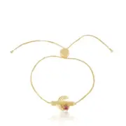 Adorable Cactus Chain Bracelet Gold Plated With Pink Tourmaline For Jewelry Gift