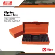 Mtm Flip-top Ammo Box .22 .17 Cal Long Rifle 100-rnd Rust Red #sb-200-32