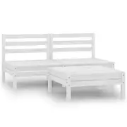 3 Piece Garden Lounge Set Solid Pinewood White vidaXL