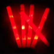 12/15/30/60pcs Bulk Colorful Led Glow Sticks Rgb Led Glow Foam Stick Cheer Tube Dark Light Birthday Wedding Party Supplies 30pcs Red