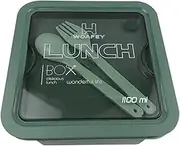 WOAFEY Bento Box for Adults & Kids - Bento Lunch Box with Spoon & Fork - Durable, Leak-Proof for On-The-Go Meal, BPA-Free and Food-Safe Materials Green