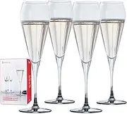 Spiegelau Willsberger Anniversary Champagne Glass, Clear – Elegant Crystal Drinkware for Sparkling Wines & Prosecco – Machine-Made, Durable & Dishwasher Safe – 252 ml Capacity (Pack of 4)