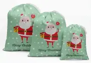 Darling Souvenir White Santa & Gift Christmas Party SuppliesÂ Drawstring-bVW