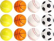 Mini Foam Sports Balls for Kids Adults Mini Baseball Football Basketball Soccer Ball Bulk Toy Party Decoration Balls Small Foam Balls 6.3cm 12pcs