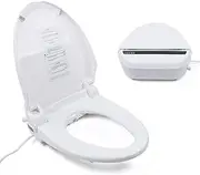 Smart Toilet Lid with Remote Control, Electric Bidet Seat, Automatic Elongated Toilets Cover, Temperature Adjustment, Soft Close, with Self-Cleaning