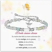 [RoseJeopal] Christening Gifts for Girls, Adjustable Guardian Angel Amazonite Bracelet, Confirmation Communion Gifts for Daughter, Women, Children, Eine Grösse, Stainless Steel, Amazonite