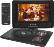 11.5" Portable DVD Player with 9.5" Swivel Screen 5-Hours Rechargeable Batter...