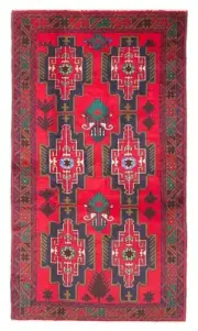 Vintage Hand-Knotted Area Rug 3'6" x 6'3" Traditional Wool Carpet