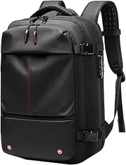 [Hemore] Vacuum Backpack Travel 60L Expandable Multi-pocket Waterproof Carry On Backpack with Lock Padded Breathable Zipper Closure Travel for Men Business, Vacuum