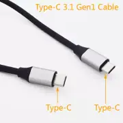 1pc USB C to USB C Type-C USB 3.1 Gen1 Super Speed Power Data Sync Cable Black