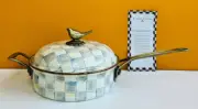 MacKenzie-Childs 89251-540 Sterling Check 3 Qt. Sauté Pan, Hand Painted. New!