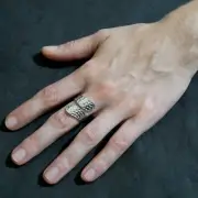 Hammered Silver Wrap Ring, Bypass Ring, Women's Cuff Ring Adjustable Size