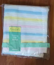 NOS Sprockets Thermal CRIB BLANKET Acrylic Pastel Stripe 36x50 Vintage Mervyns