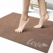 DIHO RUGS Earth Bath Mat 31x20" Non Slip Quick Dry Super Absorbent Brown