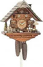 Hekas Cuckoo Clock Black Forest House with Moving Beer Drinker KA 897 EX