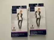 2 pr Sigvaris Graduated Compression Stockings 20-30mmHg Black Knee High
