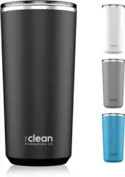 The Clean Bottle Hydration Ceramic Travel Tumbler, 20 Oz | Black, TUM20001