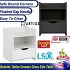 Artiss Bedside Tables Drawers Gloss Side Table Nightstand Storage Cabinet White