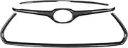Front Bumper Center Grille Hood Grill Mesh Cover Trim，Compatible With Toyota Highlander 2020-2023(Carbon fiber LOOK)