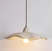 Concrete Pendant Light, Grey Island Light, Vintage Mid Century Modern Lamp, Industrial Farmhouse Chandelier, Bedroom Dining Room Nightstand Lamp (Beige 40cm)